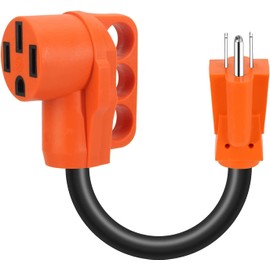 OPL5 50 Amp to 110 Volt RV Adapter Cord, NEMA 5-15P Male to NEMA 14-50R Female 10 Gauge Heavy Duty Electrical Converter with Grip Handle, 125V 1875W-ETL Listed(15A Male to 50A Female)