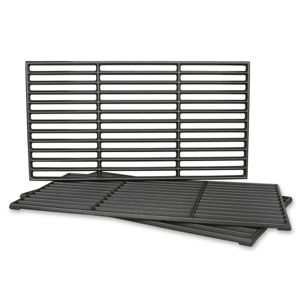 Hisencn Cooking Grates for Home Depot Chargriller 1624 Smokin' Champ Charcoal Grill Horizontal Smoker, Cast Iron Solid Rod Grill Cooking Grid Replacement Parts, 19 1/2 inch, 3 Pack