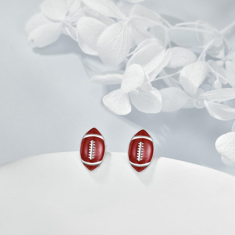 VONALA Baseball Football Soccer Volleyball Tennis Earrings Stud 925 Sterling