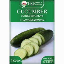 TKE Farms & Gardens – Marketmore 76 Cucumber Seeds for Planting, 200+ Non-GMO Heirloom Seeds, Grow Crisp, Sweet Cucumbers with a Long Harvest Window, Easy to Grow, Includes Instructions