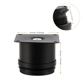 MUKCHAP 8 PCS 50mm Black Adjustable Furniture Legs, 2 Inch Adjustable Metal Cabinet Feet with Screws for Nightstand