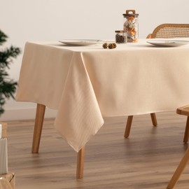 GAMUSI Tablecloth Christmas Plain Gold Thread Dining Table Rectangular Christmas Decoration 140 x 100 cm Orange/Gold