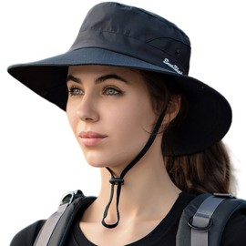 HUAMULAN Women Ponytail Sun Hat UV Protection Foldable Mesh Wide Brim Beach Fishing Hat Lightweight Hiking Bucket Cap