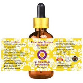 dève herbes Linden Essential Oil (Tilia vulgaris) with Glass Dropper | Pure | Non-Sticky | Non-Greasy | Lightweight | Men & Women | All Skin Types | Steam Distilled 5ml (0.16 oz)