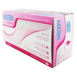 Cubre Bocas 3 Pliegos Ambiderm Rosa Caja C/50