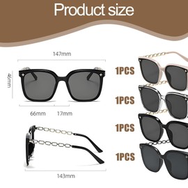 Pddenality 4 PCS Retro Square Ladies Sunglasses Mens Sunglasses Womens Sunglassess, Polarised Sunglass Womens für Urlaub Reisen Alle Jahreszeiten Klassischer Vintage-Stil