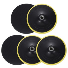 sourcing map 6 Inch Hook and Loop Backing Sanding Pads with M14 Thread for Diamond Sanding Finishing Polishing Buffing Pads, Yellow + Black 5pcs