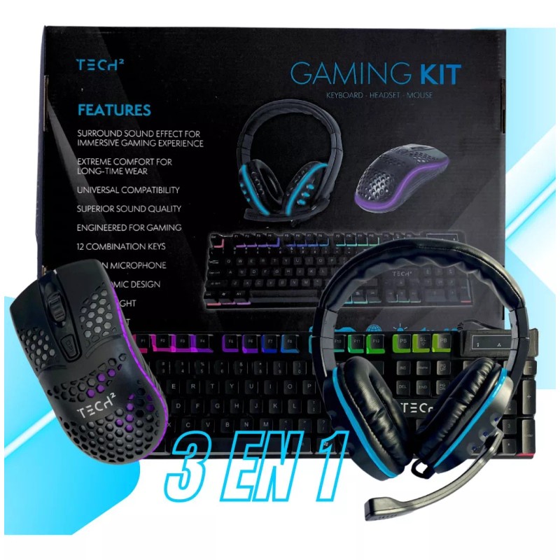 Multilaser Teclado Mouse Y Audífonos Gamer Ergonomico Con Luces Led