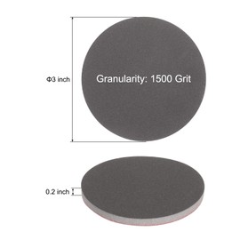 sourcing map 30pcs 1500 Grit Sanding Sponge 3 Inch Hook and Loop Sponge Sanding Disc for Orbital Sander, Wet/Dry Use Sponge Buffer for Car Wood Drywall Metal Furniture Polishing