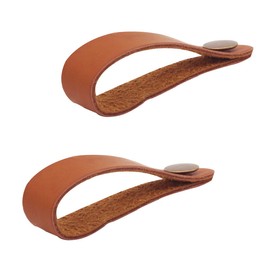 Alnicov Guitar Strap Ukulele Strap Button Synthetic Leather Headstock Adapter for Ukulele Acoustic Guitar 2Pcs (Brown)