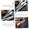 NOLITOY 2pcs Stainless Steel Food Clips Sturdy Barbecue Clamp Steak