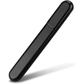Premium Glass Nail File With Case, Crystal Diamond Salon Best Beauty Nail Buffer For Natural and Acrylic Nails Christmas Gift for Woman and Man,Classic Piano Black