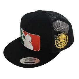 El Borracho de Chihuahua Logo Federal al lado 2 Logos hat Black mesh