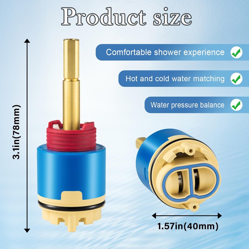 10670 Shower Cartridge, Compatible with Aquasource/Glacier Bay, JH02BJ HL-40 4.25"Single
