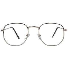 The One Who Knocks Clear Rectangular Aviator Lens Glasses, Silver