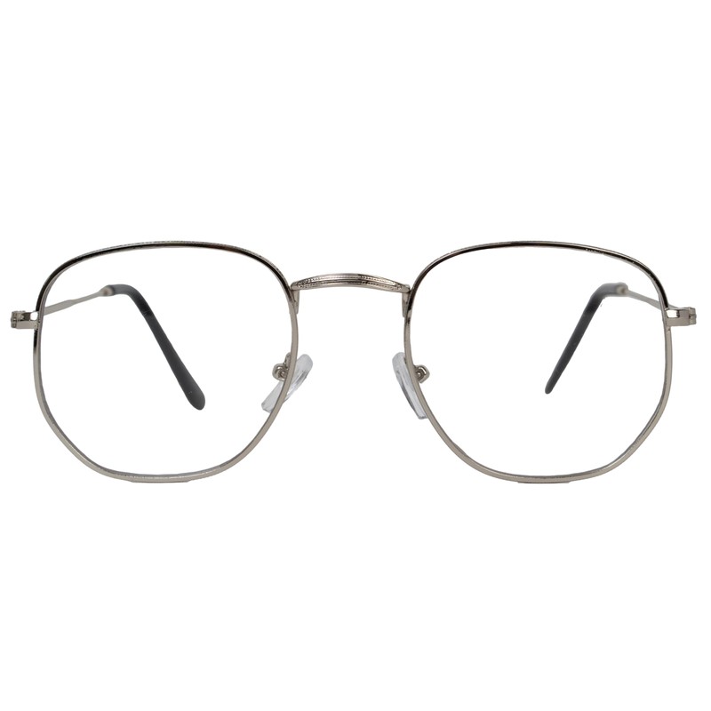 The One Who Knocks Clear Rectangular Aviator Lens Glasses, Silver