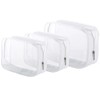 3 Pack Clear Plastic Zippered Toiletry Carry Pouch TSA Approved