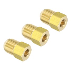 PATIKIL 1/4 Inch Female Flare x 1/2 Inch Male Flare Connectors, 3pcs SAE 45 Degree Brass Adapter Pipe Fitting for Air Gas Line Refrigeration HVAC