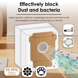 (6 Pack) Roomba 104 Dust Bags for iRobot Roomba 104, 105 Vac, 105 Combo, Plus 405 Combo, Plus 505 Combo, Max 705 Vac, Vacuum 2 Essential Q0520 Robot Vacuum Bags, Disposal Bag Accessories