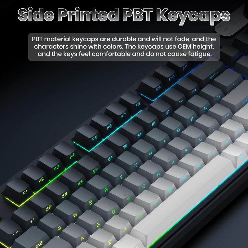 GEODMAER G98 Gaming Keyboard, 99 Keys Silent Wired Keyboard with