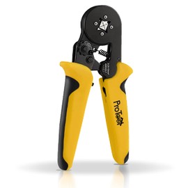 Cable Technologies Crimping Pliers, Yellow, PZ-CR, Crimping Cable Ends, Cable Connectors, Insulated Terminal 0.25-10 mm² - Crimping Tool