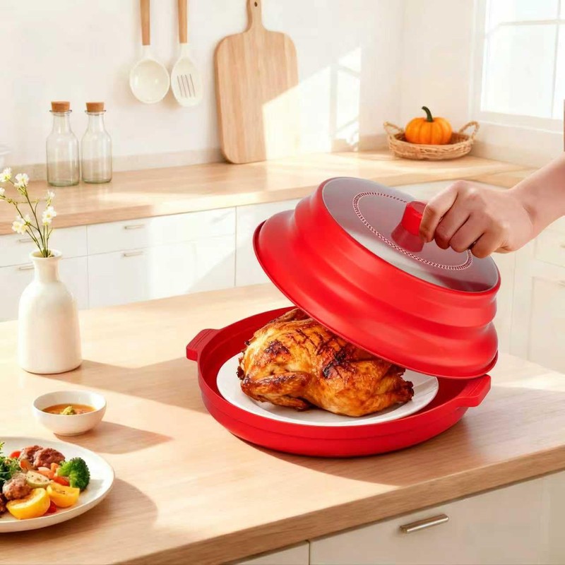 2 in 1 Microwave Splatter Cover for Food with Anti-scald