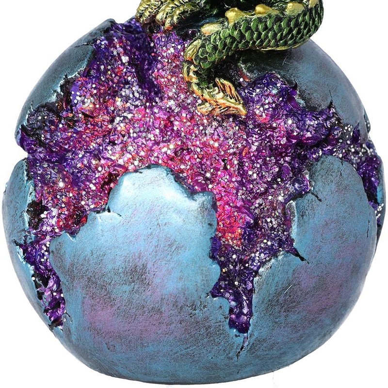 Nemesis Now Geode Guard Green Dragon Sphere Crystal Figurine,12.7cm