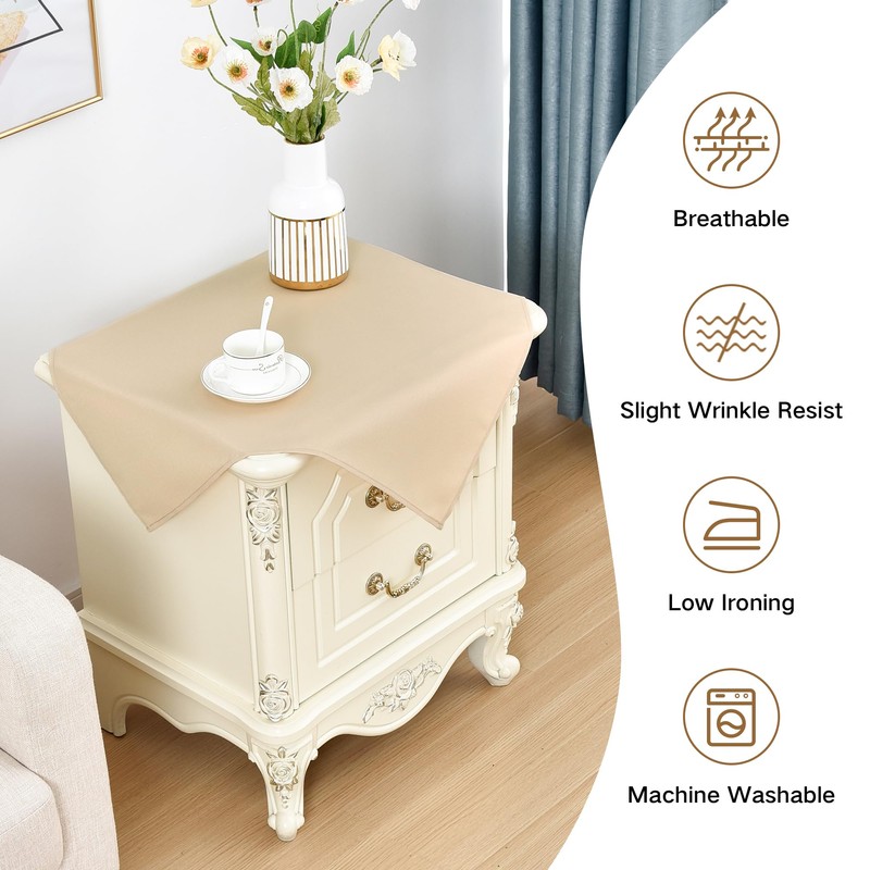 Nacuci Small Square Tablecloth 24x24 Inch Washable Polyester Side Table