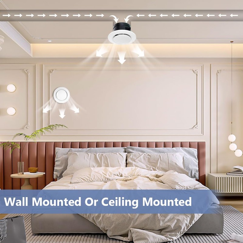 NUTKIT 70mm/ 3 Inch Round Ceiling Vent, Adjustable Air Vent