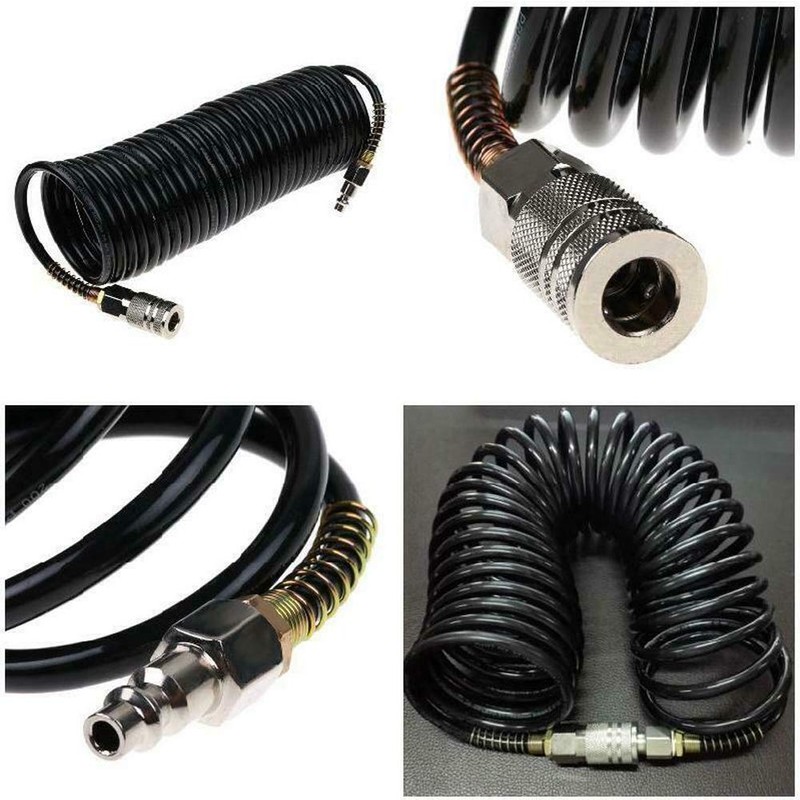 Air Hose,25ft Air Compressor Hose with Bend Restrictor,PE Recoil Air