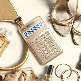 Casio JF-S200-GD-N Stylish Calculator, Gold, 12 Digits, Just Type