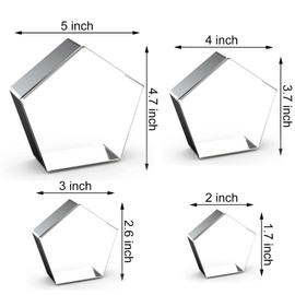 Pentagon Cookie Cutter Set Large - 5 Inch, 4 Inch, 3 Inch, 2 Inch - Geometric Polygon Frame Plaque Cookie Cutters Shapes Molds - Stainless Steel