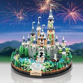 JXRLMB Castillo Azul de Princesa Mágica Micro Bloques de Construcción para Adultos Mini Kit de Construcción, Regalo de Exhibición Creativa para Mujeres y Niños de 14+ años 3600 PIEZAS
