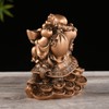 BRASSTAR 4.5in(H) Resin Laughing Buddha on Dragon Turtle Figurine Wealth