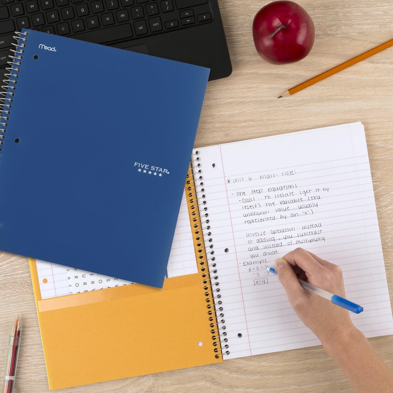 Five Star Spiral Notebooks Plus Study App, 6 Pack, 3