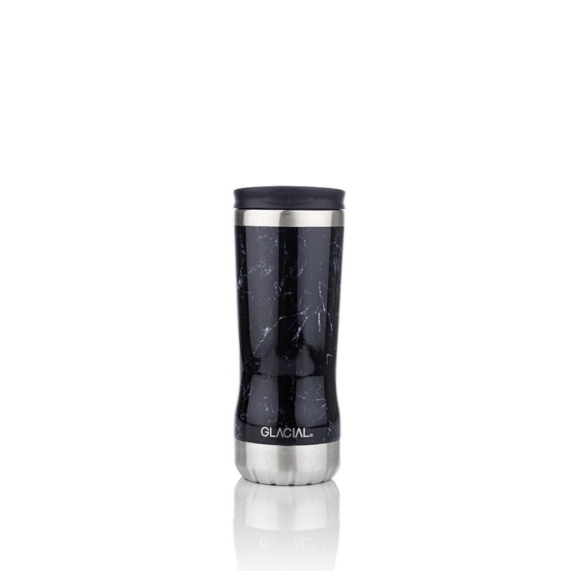 GLACIAL Black Marble Tumbler