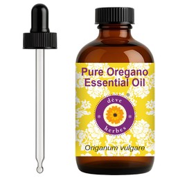 dève herbes Oregano Essential Oil (Origanum vulgare) with Glass Dropper | Pure | Non-Sticky | Non-Greasy | Lightweight | Men & Women | All Skin Types | Steam Distilled 120ml (4 oz)
