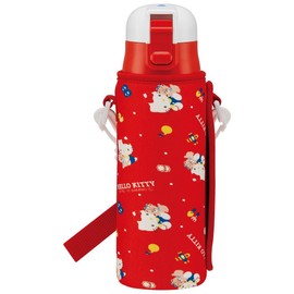 スケーター(skater) 子供用 ステンレス 水筒 直飲み 470ml ハローキティ 子供に優しい軽量タイプ 女の子 専用カバー付き 保冷専用 サンリオ waterbottle スポーツボトル かわいい キッズ 子供 こども 水瓶 KSDC4-A