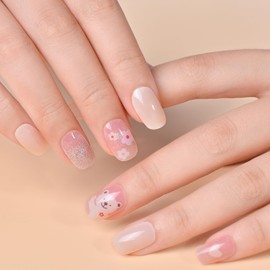 MISS MODA X003 Gel Nail Seal, Curing Type, For Hands, 2 Weeks, Long Lasting, Latest Design, 3 Point Gel Nail Set, Just Stick On Nail Seal, 32 Tips Configuration