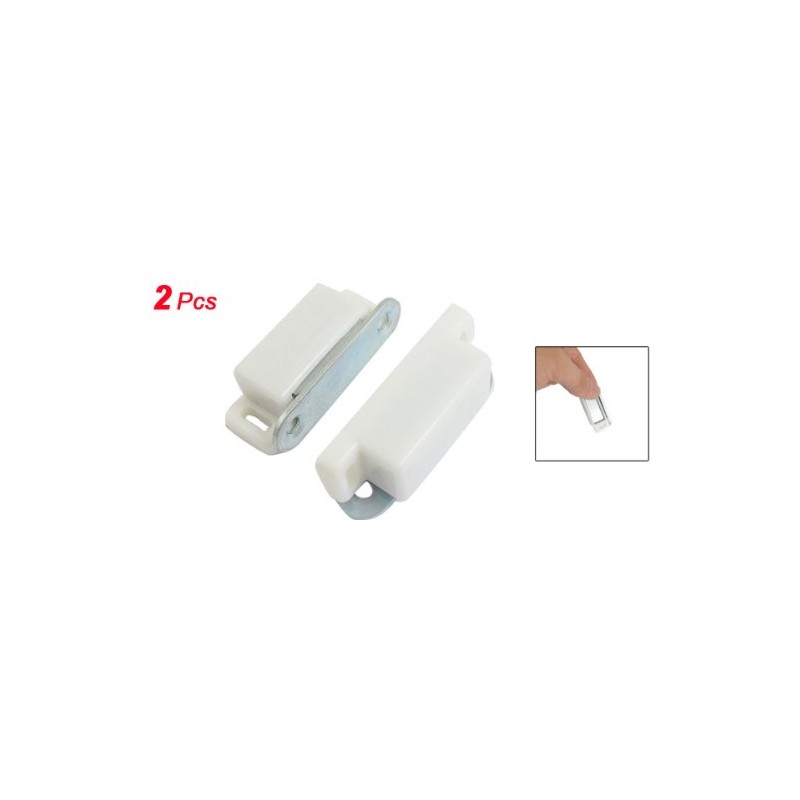 2 Pcs 1.8" Long Cupboard Door Plastic Shell Magnetic Catch