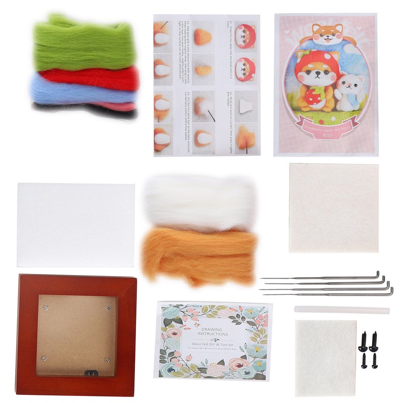 Needle Felting Kit Photo Frame Wool Felting Supplies Animal Plush