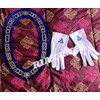 MASONIC BLUE LODGE OFFICER TYLER APRON SILVER CHAIN COLLAR AND
