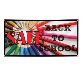 Vinyl Banner Multiple Sizes Sale Back to School Business Lifestyle Outdoor Weatherproof Industrial Yard Signs White 4 Grommets 12x30Inches