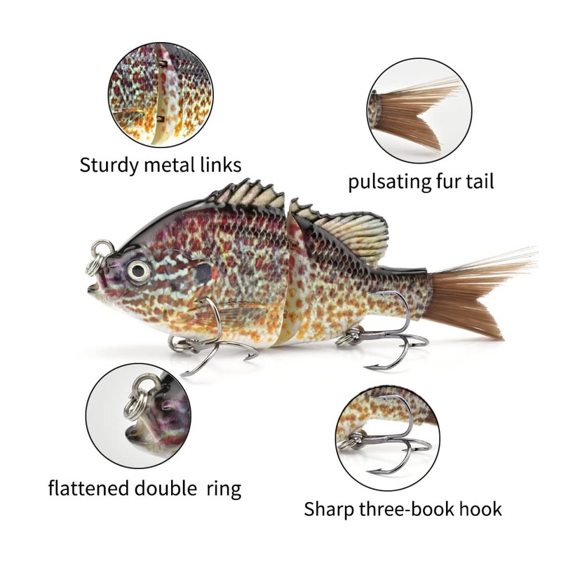 ODS Glide Bait Bionic Jointed Artificial Swimbait with Fiber Tail