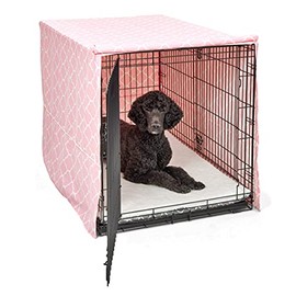 New World Dog Crate Cover Featuring Teflon Fabric Protector, Dog Crate Cover Fits New World & Midwest 48-Inch Dog Crates, Pink Designer Pattern