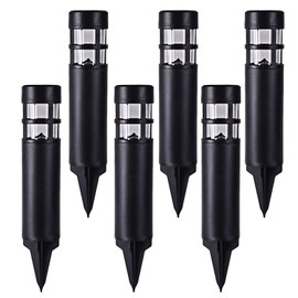 Solar Garden Lights Outdoor - SUNWIND LED Bollard Solar Powered Path Lighting for Patio Pathway Backyard Lawn Landscaping (Black-6 Pack)
