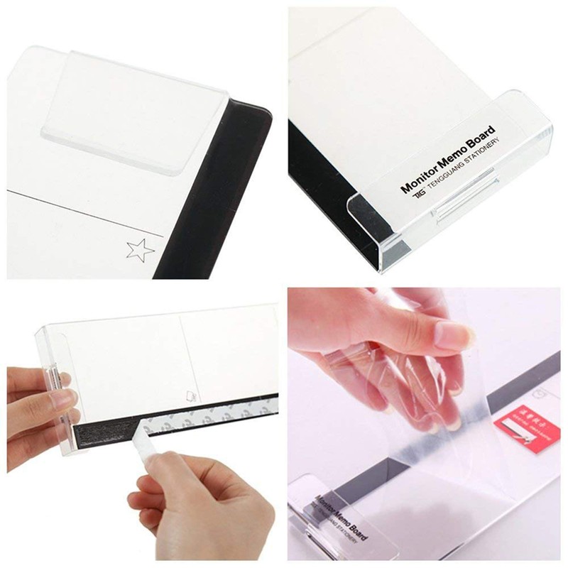 MINSA Fashion Multifunction Utility Acrylic Transparent Computer Monitors Side Panel/Memo