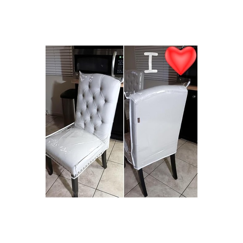 AYNINENG Plastic Dining Chair Protector, Chair Covers with Backrests, Clear