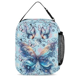 ZCJB-WSRY Butterfly Lunch Bag - Cute Reusable Butterfly Lunch Bag for Women Men Kids - Small Portable Foldable Insulated Lunchbox for School Work Picnic