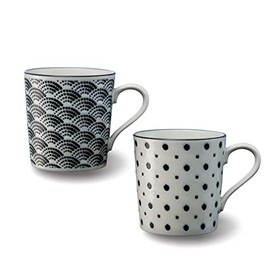 アワサカ komon マグカップペア 7-1968 ホワイト 9×20×10cm